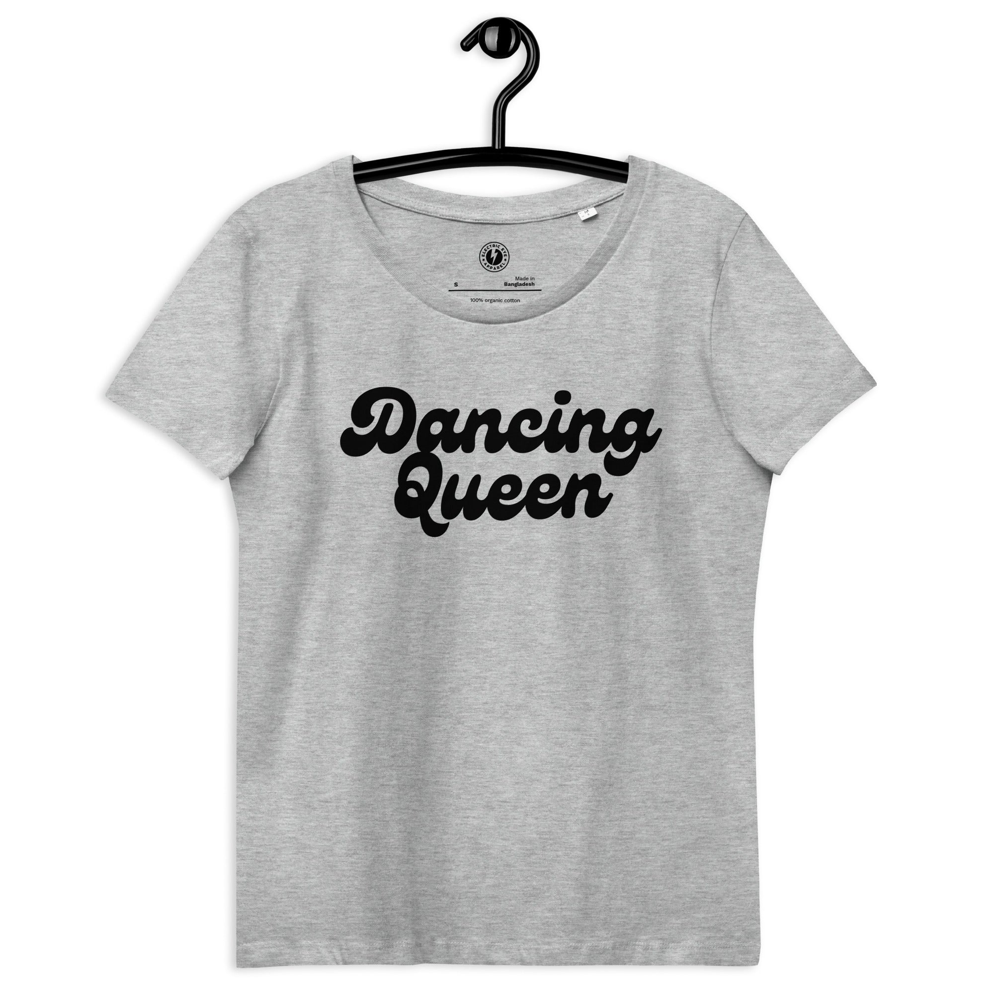 Camiseta orgánica entallada de mujer Dancing Queen 70's Typography Premium Printed - Estampado negro
