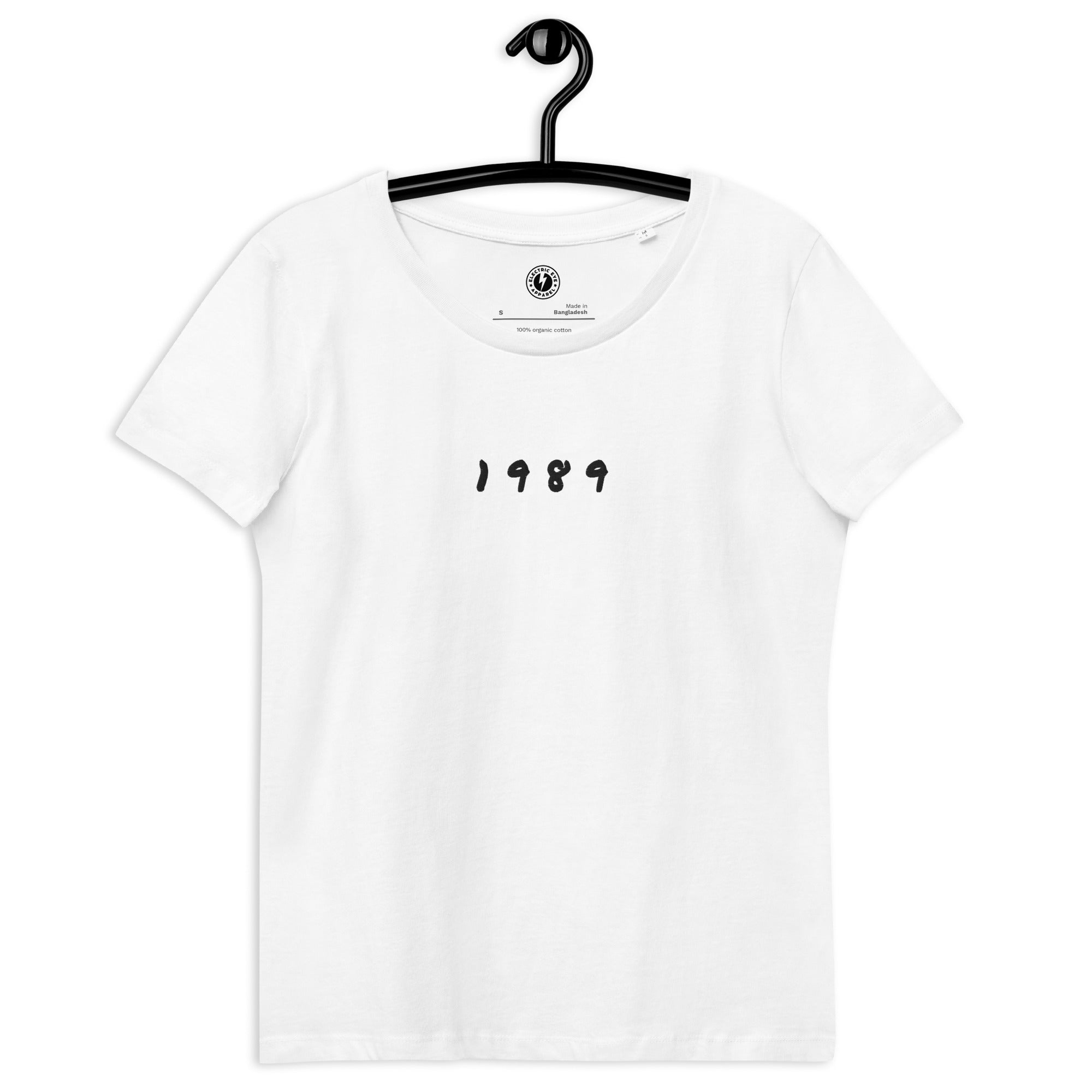 1989 Embroidered Women's fitted organic t-shirt