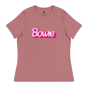 Bowie (famous doll font) Printed Women's Relaxed T-Shirt