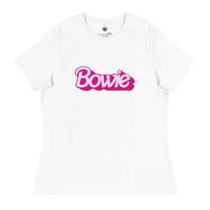 Bowie (famous doll font) Printed Women's Relaxed T-Shirt