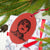 90's Wonderwall Liam Gallagher Vintage Style Pop Art Sketch Printed Wooden Christmas Tree Holiday Ornament - Red / Retro sunburst print