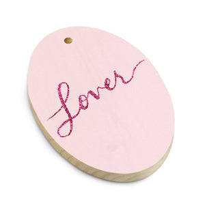 Lover Swiftie - Adorno de madera para árbol de Navidad, estilo vintage, estampado de cielo rosa