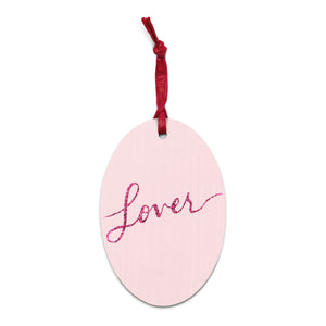 Lover Swiftie - Adorno de madera para árbol de Navidad, estilo vintage, estampado de cielo rosa