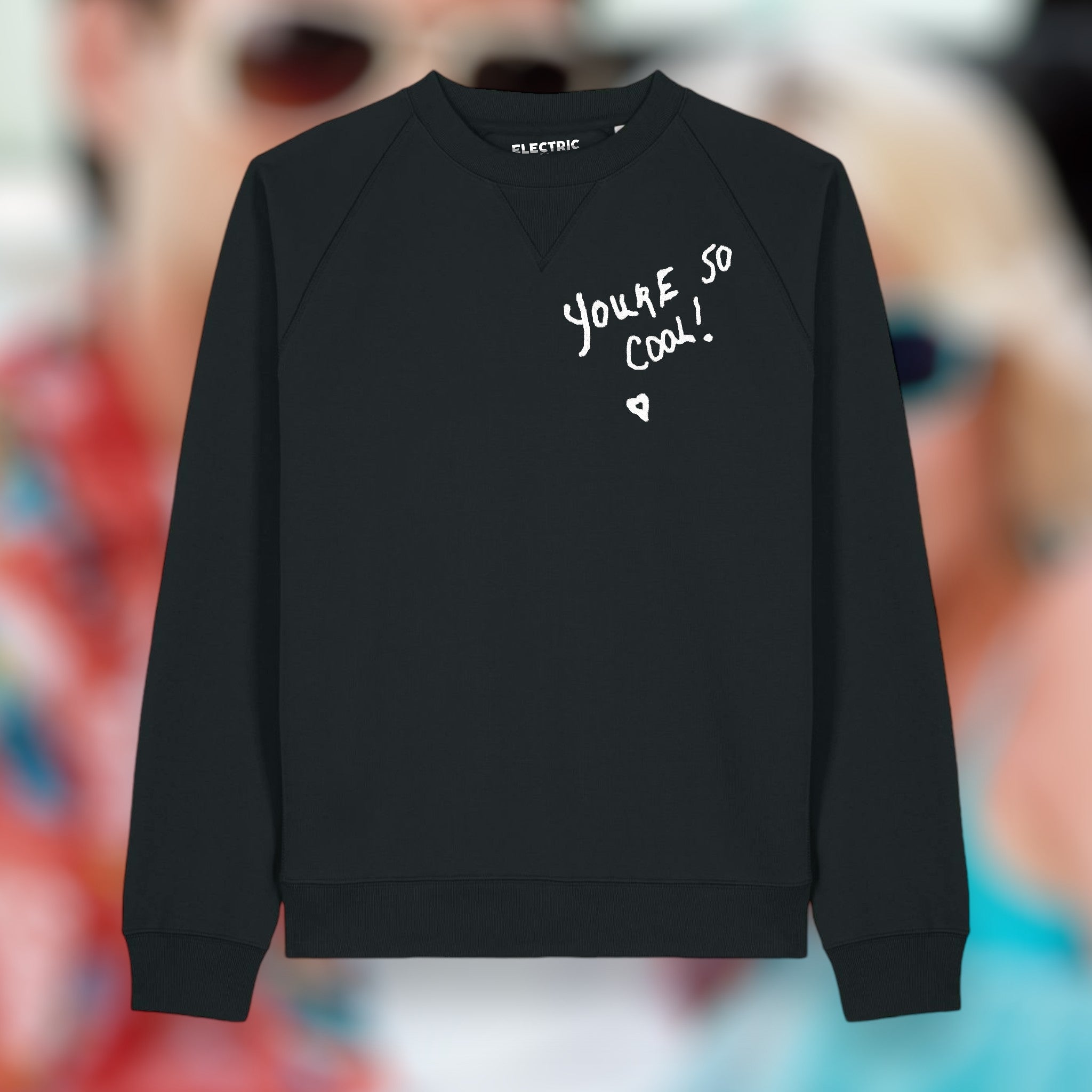 'YOU'RE SO COOL' embroidered organic unisex raglan sleeved 'knoxer' heritage sports sweatshirt - inspired by True Romance