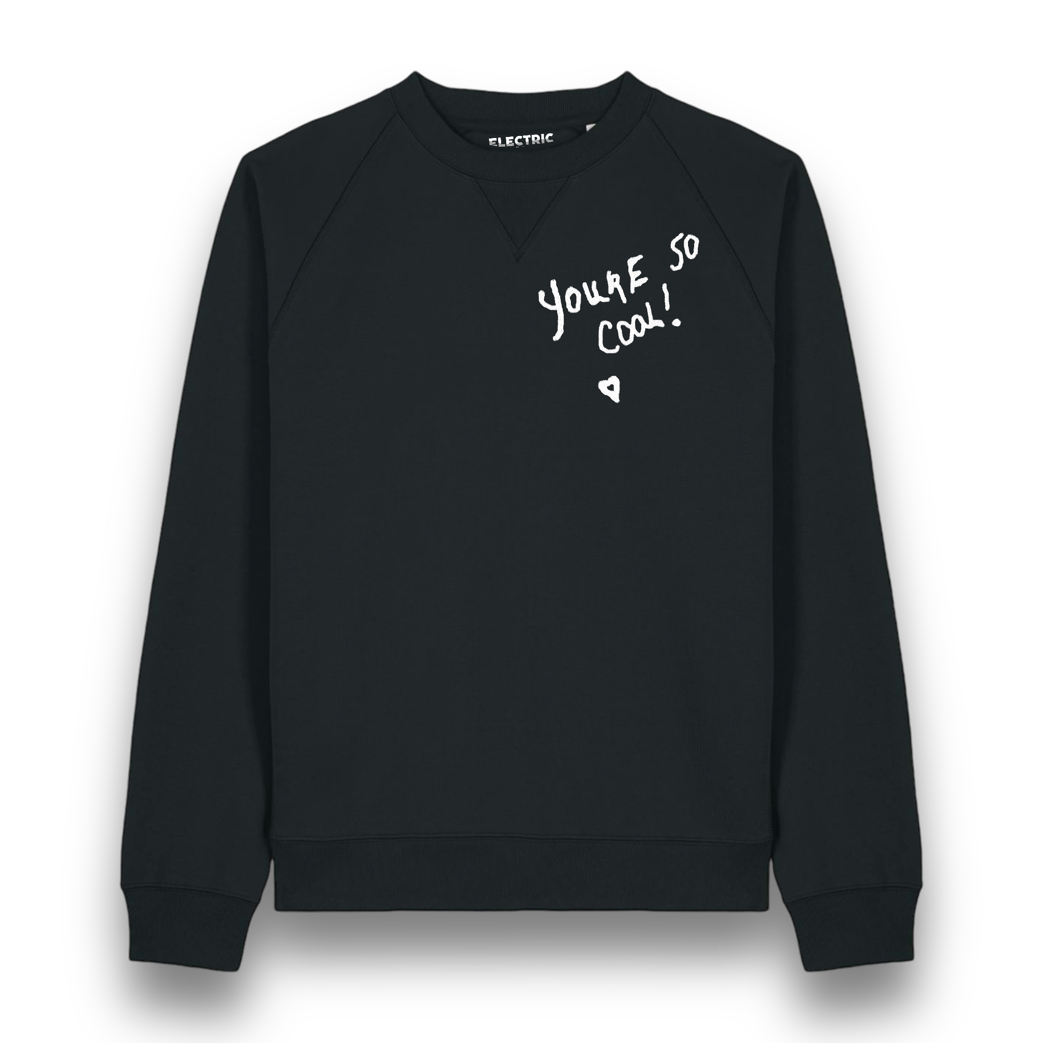 'YOU'RE SO COOL' embroidered organic unisex raglan sleeved 'knoxer' heritage sports sweatshirt - inspired by True Romance