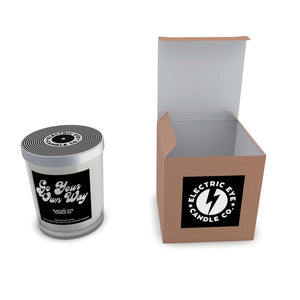 Boxed ‘Go Your Own Way’ Natural Soy Wax Candle Set in Glass (50 hour)
