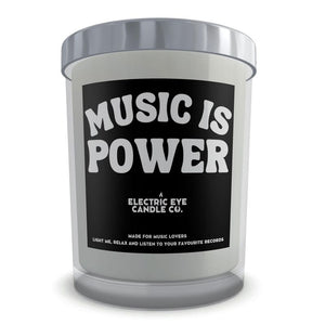 Boxed 'Music Is Power' Natural Soy Wax Candle Set in Glass - 50 hour burn time