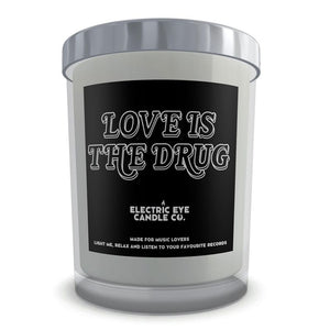 Boxed 'Love is the drug' Natural Soy Wax Candle Set in Glass (STYLE 1)