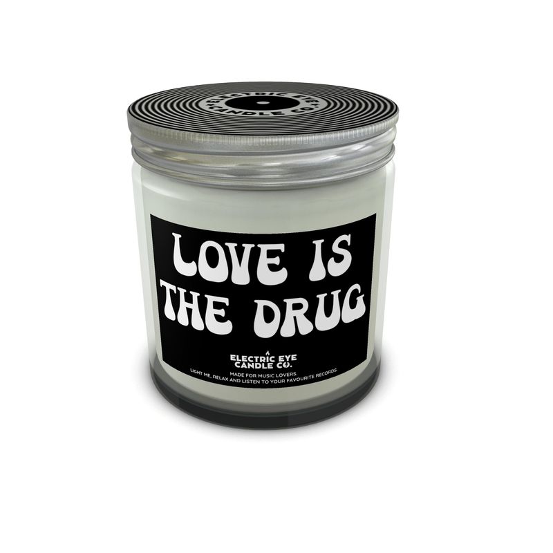 Juego de velas de cera de soja natural 'Love is the drug' en frasco (disponible en 125 ml y 250 ml)