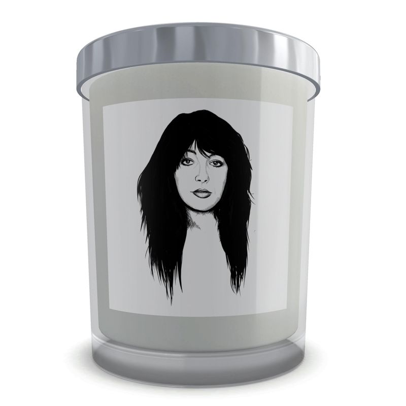 Boxed 1980s Kate Bush Line Art Natural Soy Wax Candle Set in Glass (50 hour)