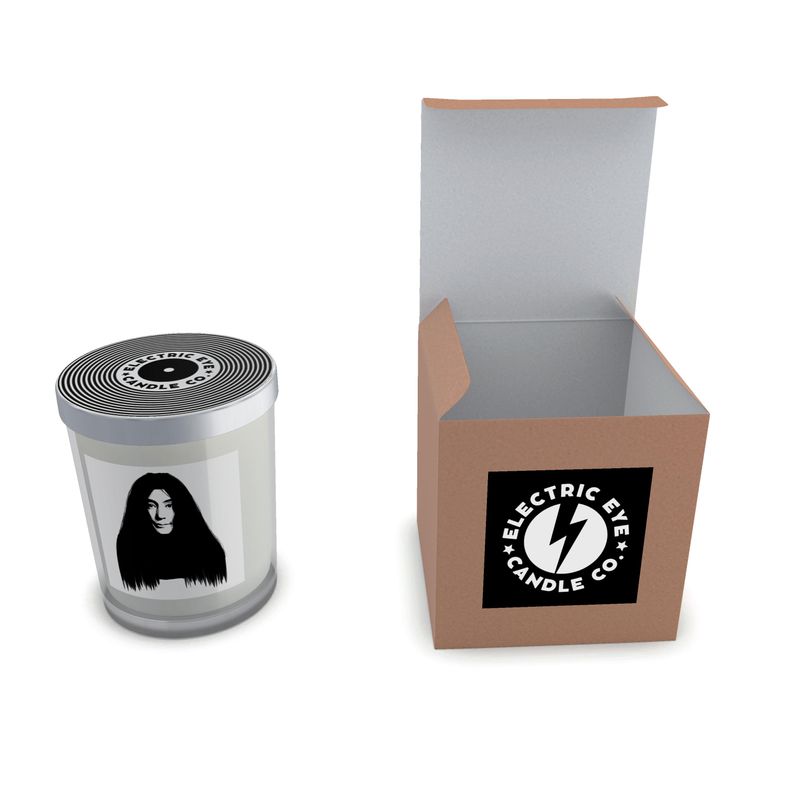 盒装 1970 年代小野洋子线条艺术天然大豆蜡玻璃蜡烛套装（50 小时） 