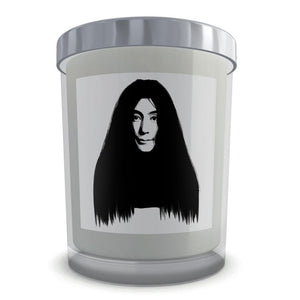 Boxed 1970s Yoko Ono Line Art Natural Soy Wax Candle Set in Glass (50 hour)