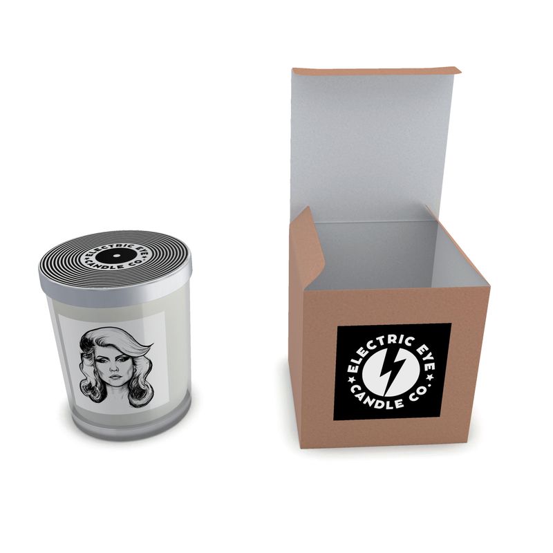盒装 1970 年代 Debbie Harry Blondie 线条艺术天然蜡蜡烛（50 小时） 