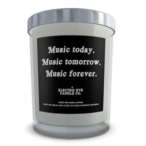 Boxed 'Music Today. Music Tomorrow. Music Forever' Natural Soy Wax Candle Set in Glass (50 hour)