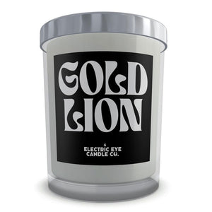 Boxed 'GOLD LION' Natural Soy Wax Lyric Candle Set in Glass, inspired by The Yeah Yeah Yeah's