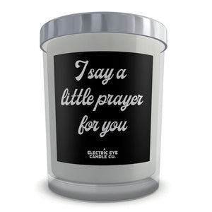 Boxed 'I Say A Little Prayer For You' Natural Soy Wax Lyric Candle Set in Glass - 50 hour, inspired by Aretha Franklin / Dionne Warwick