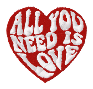 “All You Need Is Love” 70 年代复古徽章刺绣女式长袖长袖厚重“流苏”T 恤