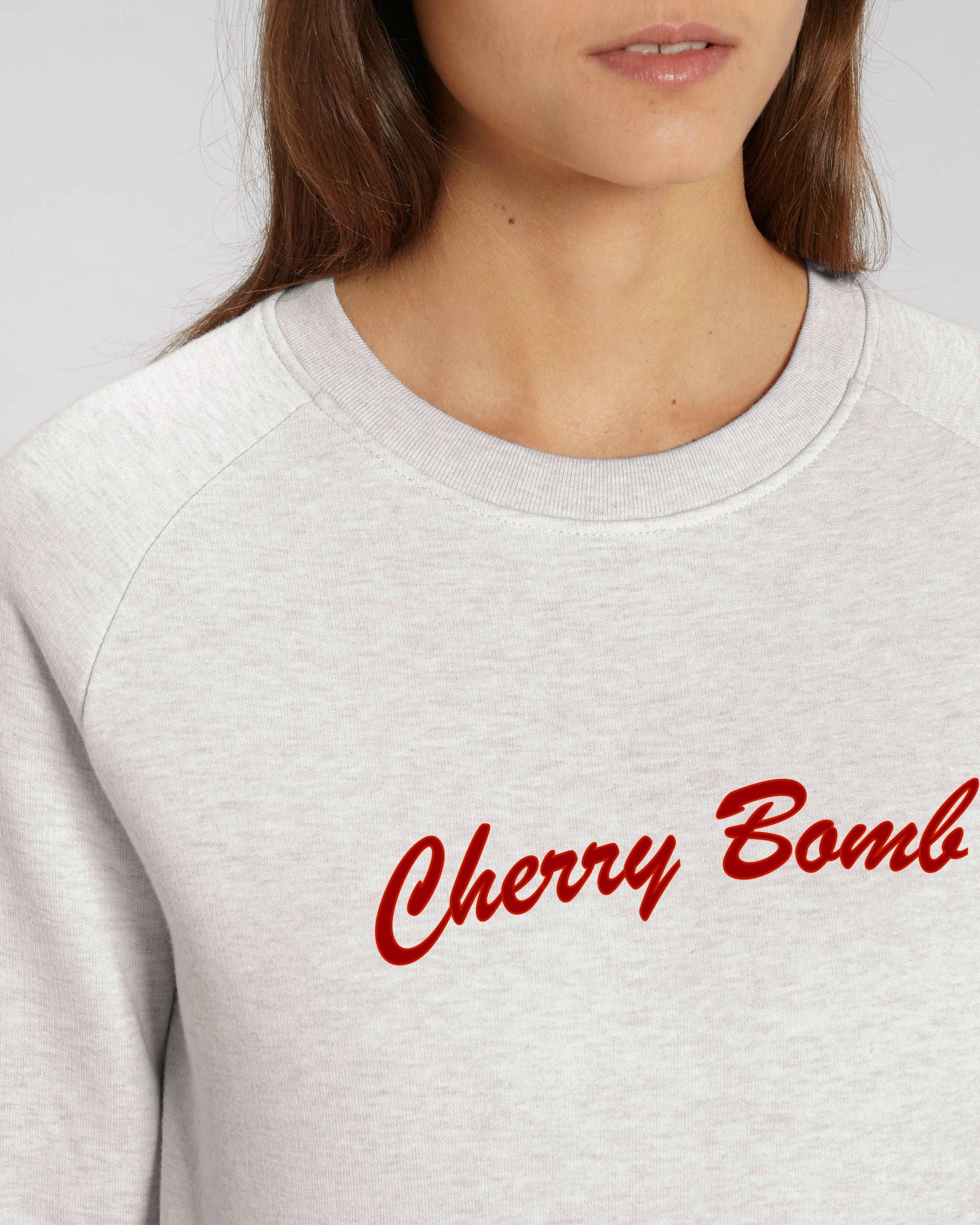 'CHERRY BOMB' EMBROIDERED WOMEN'S ORGANIC COTTON SWEATSHIRT
