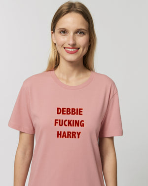 'DEBBIE FUCKING HARRY' EMBROIDERED WOMEN'S ORGANIC COTTON T-SHIRT DRESS