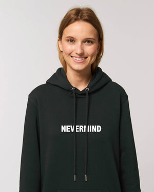 'NEVERMIND' EMBROIDERED WOMEN'S ORGANIC COTTON HOODIE DRESS