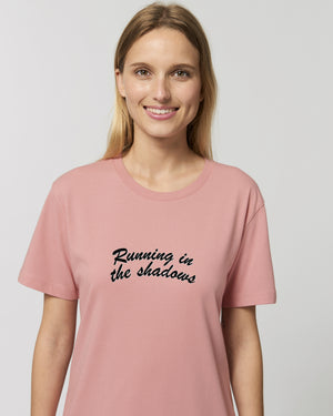 'RUNNING IN THE SHADOWS' EMBROIDERED WOMEN'S ORGANIC COTTON T-SHIRT DRESS