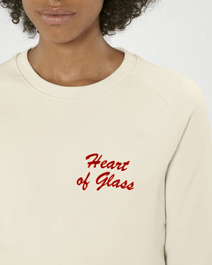 'HEART OF GLASS' LEFT CHEST EMBROIDERED WOMEN'S ORGANIC COTTON SWEATSHIRT