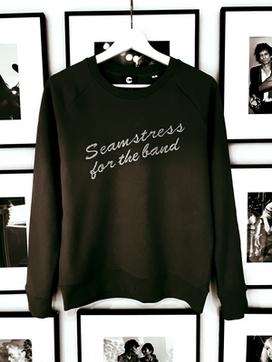 ‘SEAMSTRESS FOR THE BAND' EMBROIDERED WOMEN'S ORGANIC COTTON TRIPSTER SWEATSHIRT