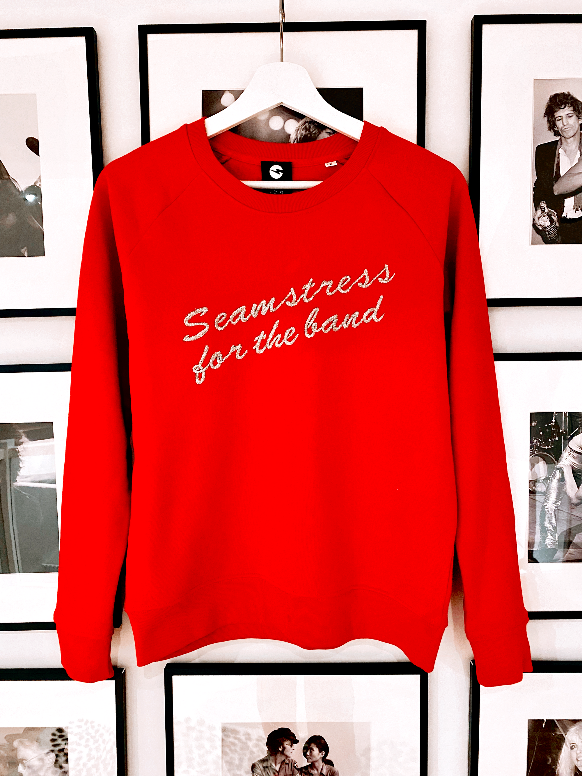 ‘SEAMSTRESS FOR THE BAND' EMBROIDERED WOMEN'S ORGANIC COTTON TRIPSTER SWEATSHIRT