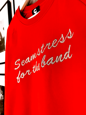 “SEAMSTRESS FOR THE BAND”女式有机棉刺绣卫衣