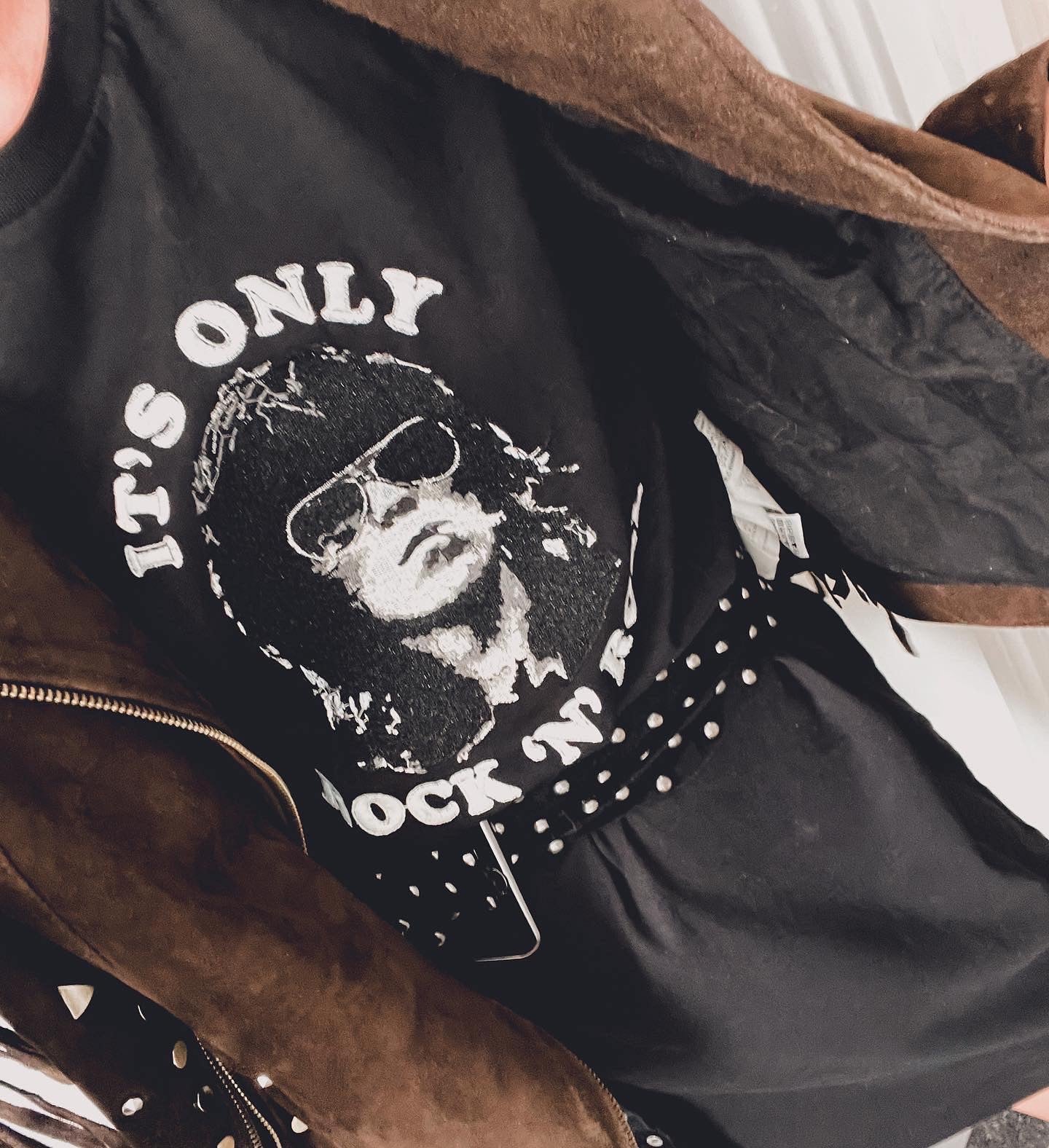 ‘IT’S ONLY ROCK ‘N’ ROLL’ KEITH RICHARDS ICON EMBROIDERED WOMEN'S ORGANIC COTTON T-SHIRT DRESS