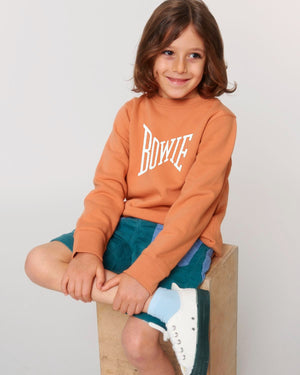 “BOWIE”刺绣儿童有机棉圆领“MINI-CHANGER”卫衣 - 可选刺绣颜色