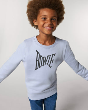'BOWIE' EMBROIDERED KIDS ORGANIC COTTON CREW NECK 'MINI-CHANGER' SWEATSHIRT - OPTIONAL EMBROIDERY COLOUR