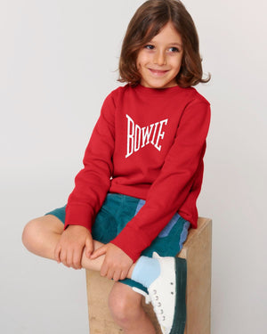 “BOWIE”刺绣儿童有机棉圆领“MINI-CHANGER”卫衣 - 可选刺绣颜色