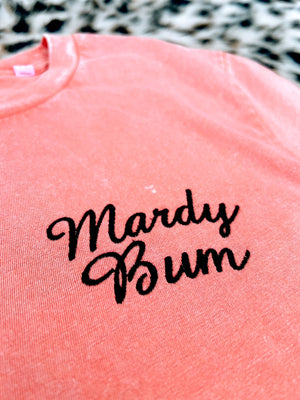 'MARDY BUM' EMBROIDERED UNISEX GARMENT DYED ORGANIC COTTON 'CREATOR VINTAGE' T-SHIRT