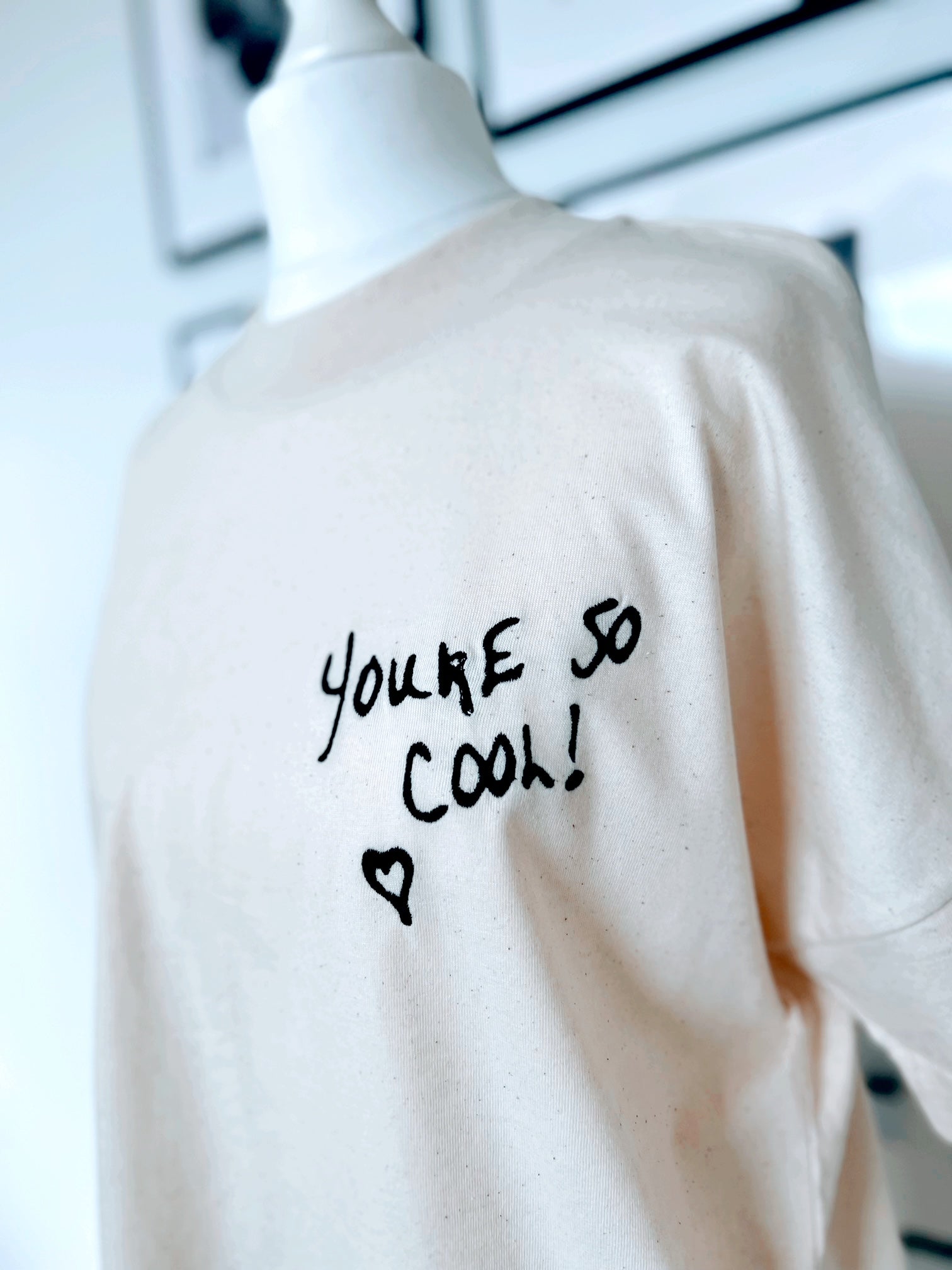 'YOU'RE SO COOL' LEFT CHEST EMBROIDERED UNISEX OVERSIZED HIGH NECK DROP SHOULDER 'BLASTER' T-SHIRT